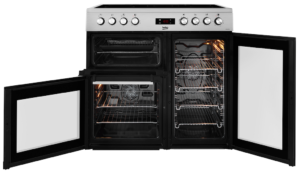 Beko KDVC90X 90cm Double Oven Range Cooker with 5 Zone Ceramic Hob - Stainless Steel - Image 2