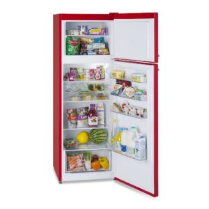 Montpellier MAB346R Retro Top Mount Fridge Freezer in Red - Image 3