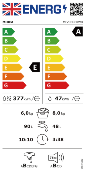 Midea MF20ED80WB Front Loading Washer Dryer 8/6kg 1400rpm - Image 5
