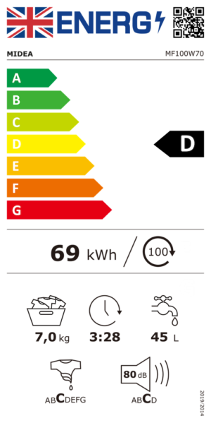 Midea MF100W70 Front Loading Washing Machine 7kg 1200rpm - Image 7