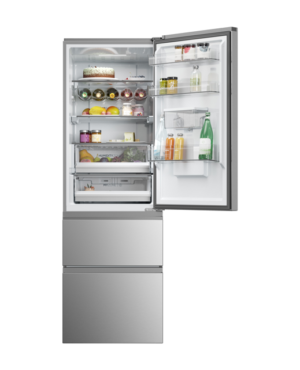 Haier HTW5618DWMG 3 Door Fridge Freezer - Silver - D Rated - Image 2