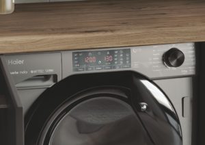 Haier HWDQ90B416FWBRUK Series 4 5/9kg 1600rpm D/A Rated Integrated Washer Dryer - Graphite - Image 3