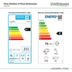 Statesman FD10PWE 45cm Slimline 10 Place Dishwasher - Image 8