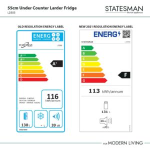 Statesman L255S 55cm Undercounter Larder Fridge - Image 6