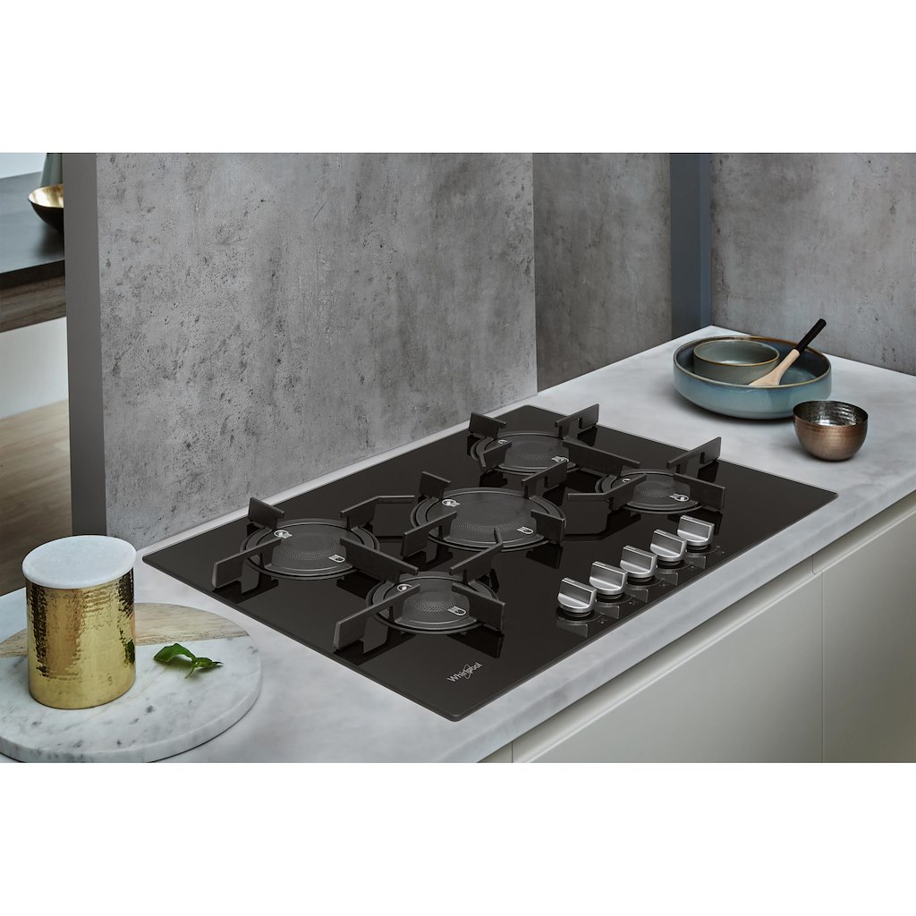 Whirlpool POW 75D2/NB Gas Hob 5 Burners 75cm - Black - Image 9