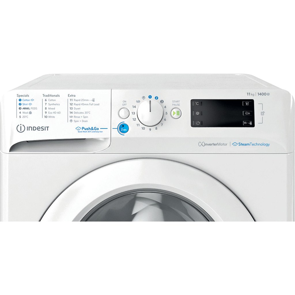 Indesit BWE 111496X WV UK 11kg 1400rpm Freestanding Washing Machine - White - Image 3