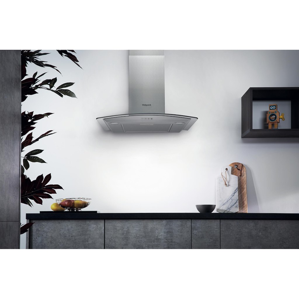 Hotpoint PHGC6.4 FLMX 60cm Chimney Cooker Hood - Stainless Steel - Image 2