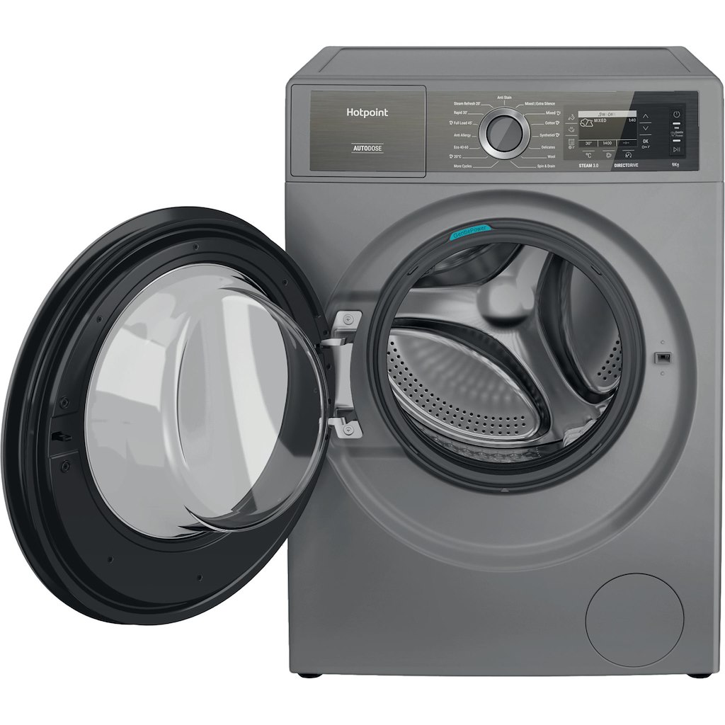 Hotpoint H8 99ADS GPOWER UK GentlePower 9kg 1400rpm Washing Machine - Silver - Image 4
