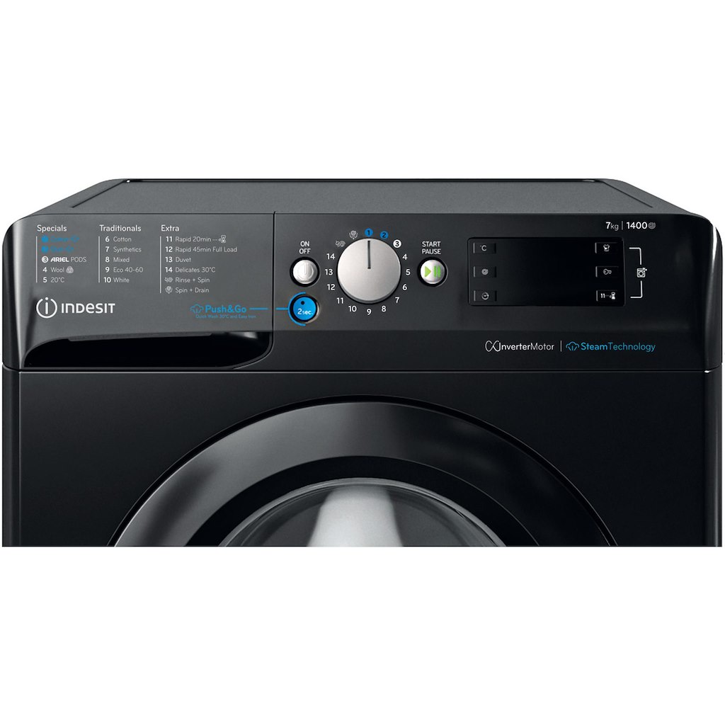 Indesit BWE 71496X KV UK Freestanding 7kg 1400rpm Washing Machine - Black - Image 3