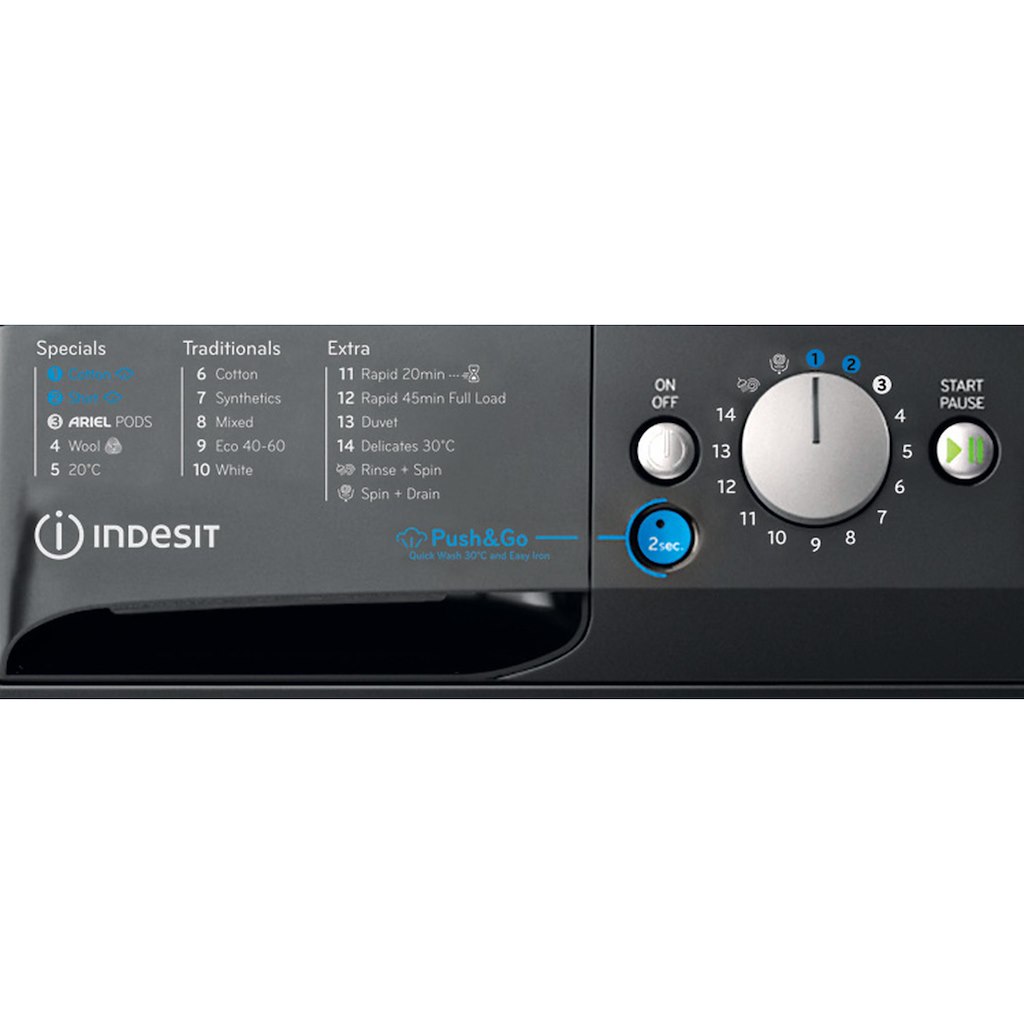 Indesit BWE 71496X KV UK Freestanding 7kg 1400rpm Washing Machine - Black - Image 4