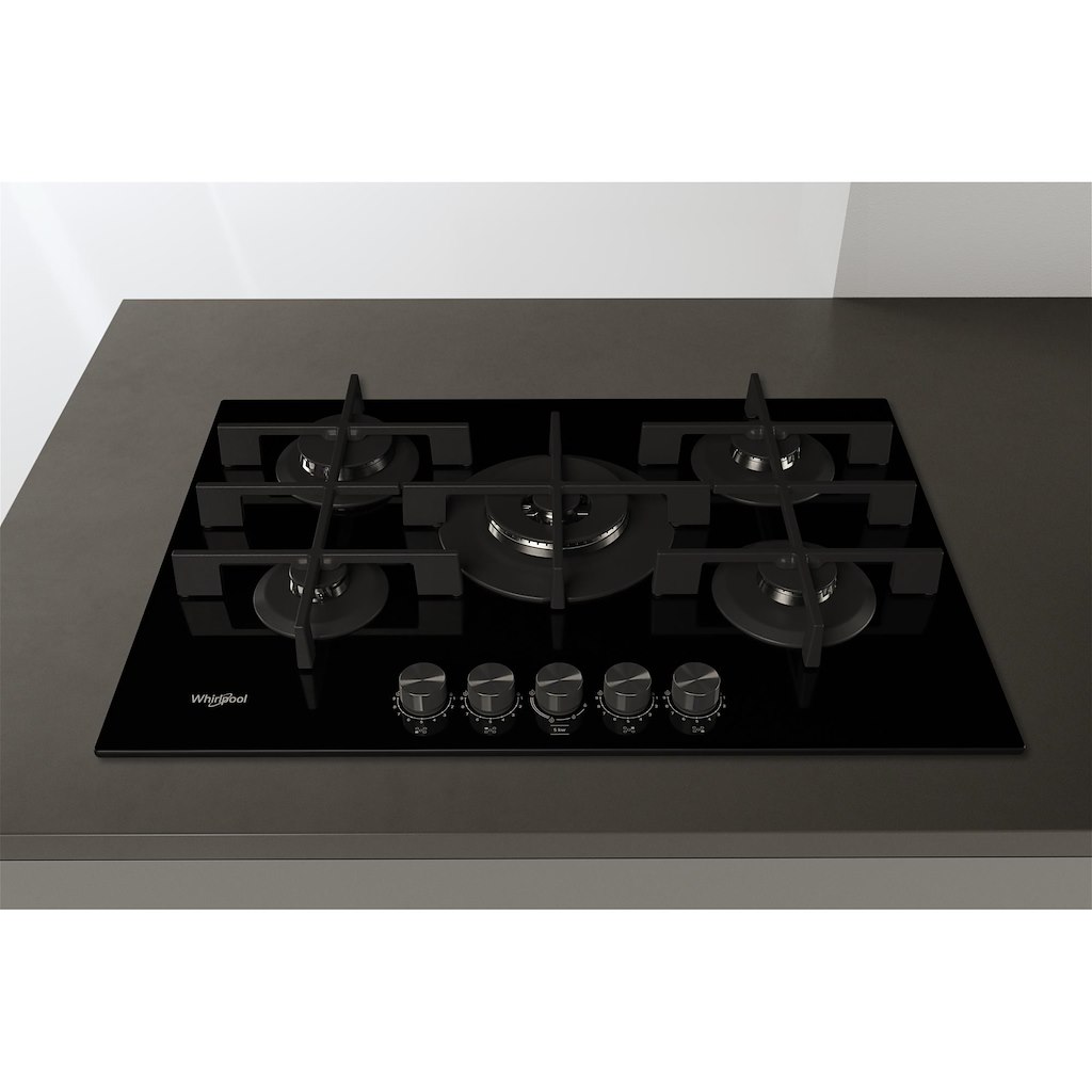 Whirlpool GOWL 758/NB W Collection Hob 5 Burners Gas on Glass 75cm - Black - Image 8