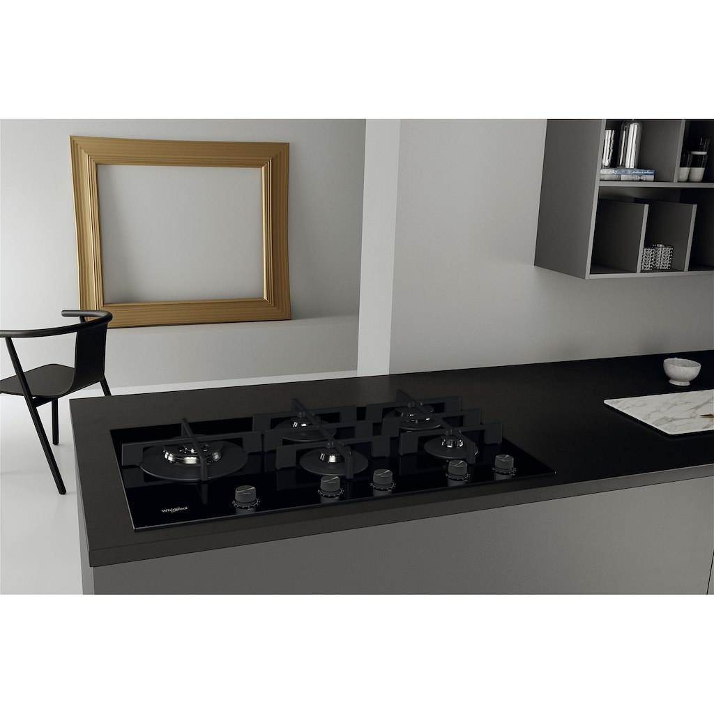 Whirlpool GOWL 758/NB W Collection Hob 5 Burners Gas on Glass 75cm - Black - Image 9