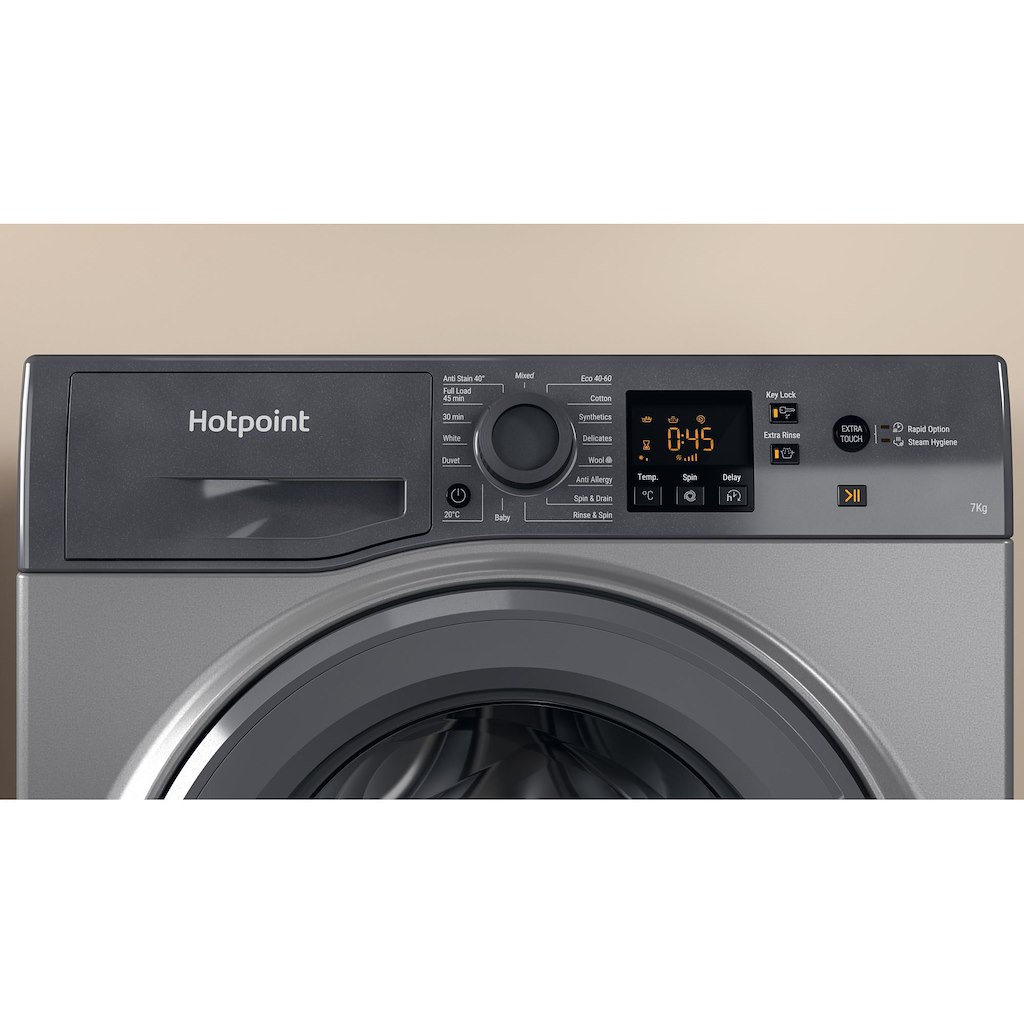 Hotpoint NSWF 743U GG UK N Washing Machine - Graphite - Image 8