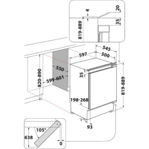 Whirlpool WBUL011.UK Undercounter Integrated Fridge