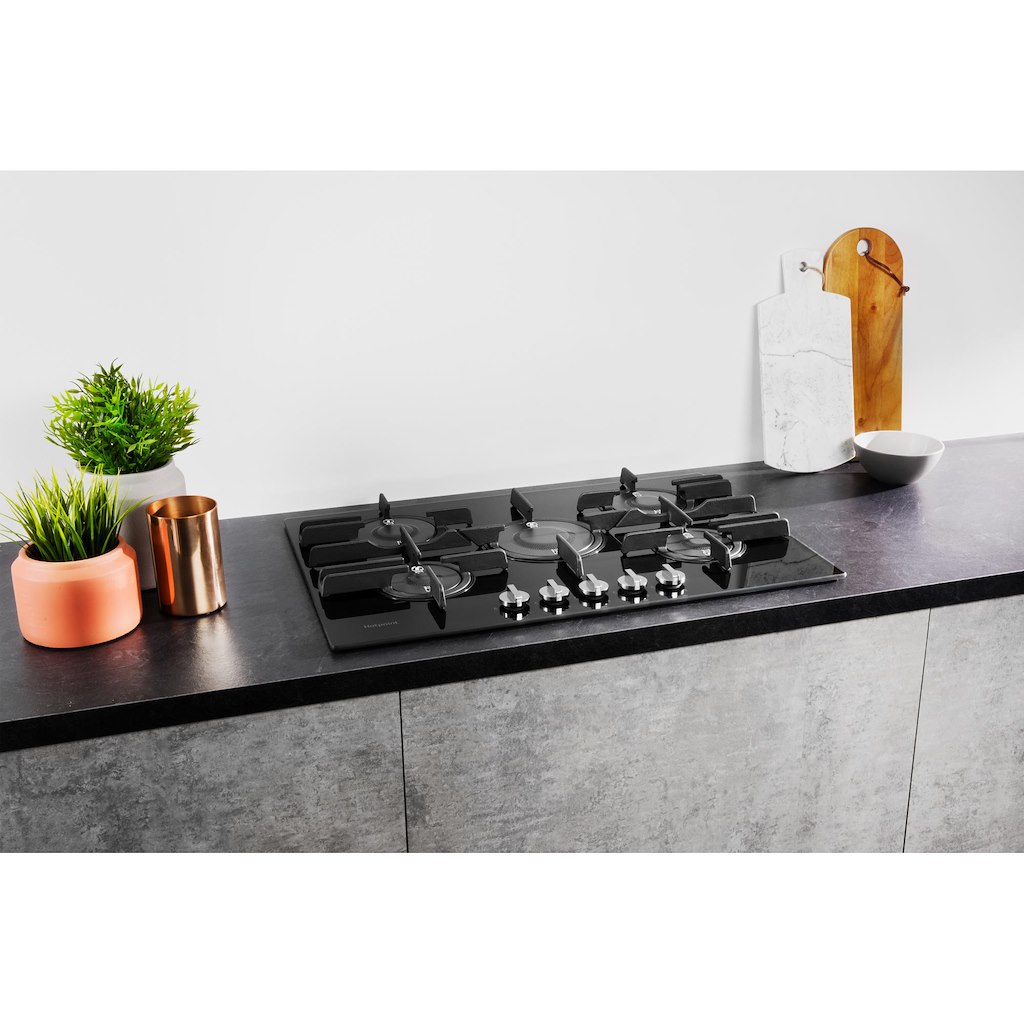 Hotpoint FTGHG 751 D/H BK Gas Hob - Black - Image 2