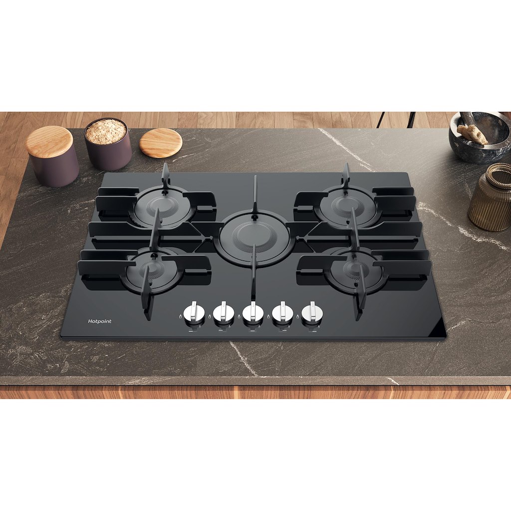 Hotpoint FTGHG 751 D/H BK Gas Hob - Black - Image 9