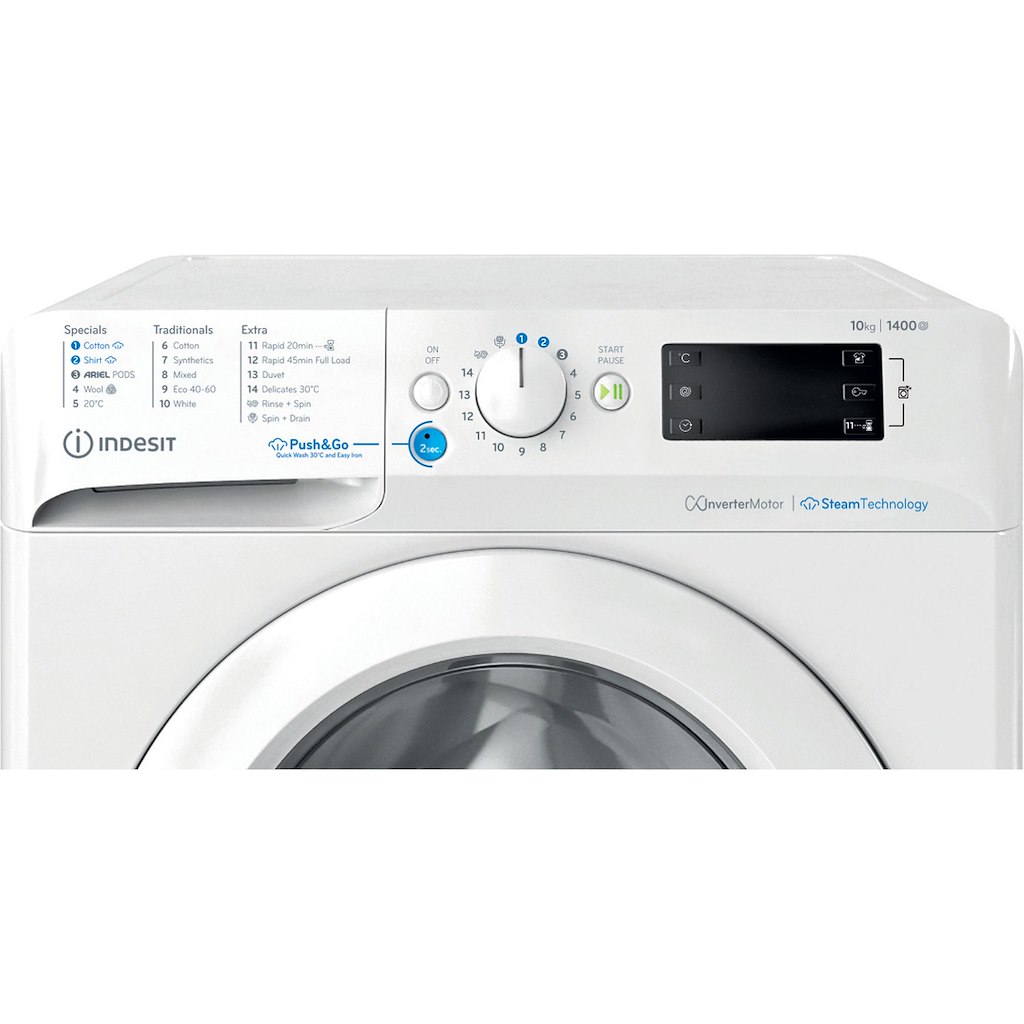 Indesit BWE 101496X WV UK Freestanding 10kg 1400rpm Washing Machine - White - Image 3