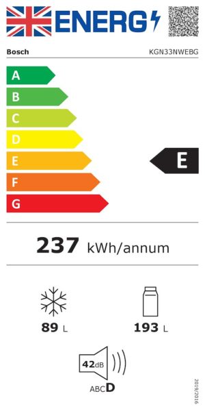 Bosch KGN33NWEBG, Free-standing fridge-freezer with freezer at bottom - Image 2