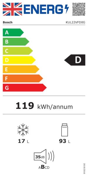 Bosch KUL22VFD0G, Built-under fridge with freezer section - Image 4