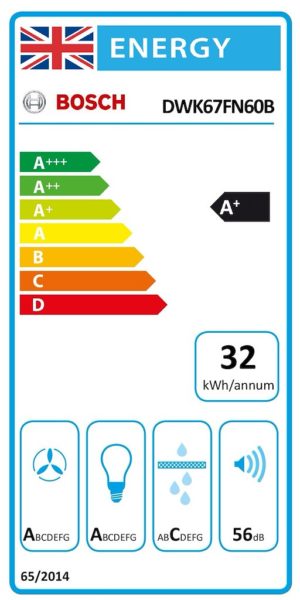 Bosch DWK67FN60B, Wall-mounted cooker hood - Image 2