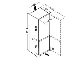 Liebherr CNel4813 60cm Freestanding Fridge Freezer - Image 6