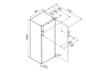 Liebherr Ksl2834 Freestanding Tall Fridge with Ice Box - Image 5