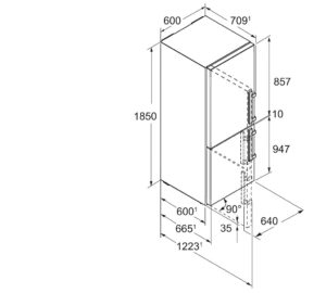 Liebherr SBSes8496 645L Freestanding Fridge Freezer & Wine Side by Side Combination - Image 6