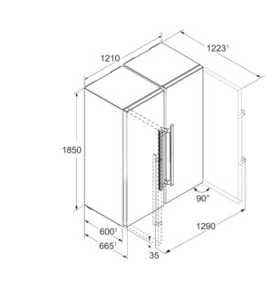 Liebherr SBSes8773 635L Freestanding Fridge Freezer Side by Side Combination - Image 5