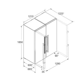 Liebherr SBSbs8683 629L Freestanding Fridge Freezer Side by Side Combination - Image 4