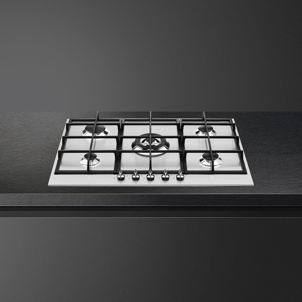 Smeg PX375 73cm Classic Gas Hob, Stainless Steel - Image 2