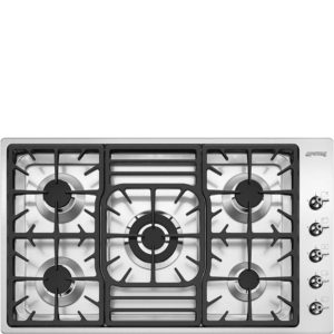 Smeg PGF95-4 87cm Classic Gas Hob, Stainless Steel