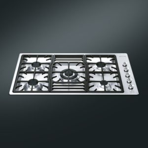 Smeg PGF95-4 87cm Classic Gas Hob, Stainless Steel - Image 2