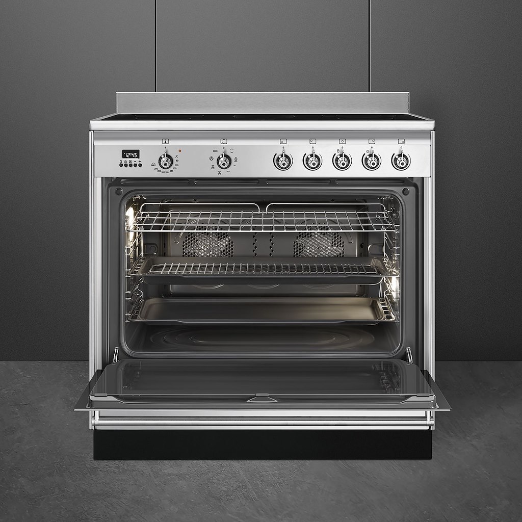 Smeg SUK91CMX9 90cm Concert Electric Range Cooker, Stainless Steel - Image 4
