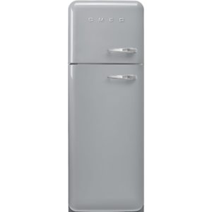 Smeg FAB30LSV5 60cm 50s Style Left Hand Hinge Freezer over Fridge, Silver