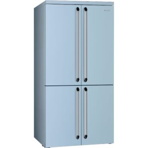 Smeg FQ960PB5 90cm Victoria Four Door Fridge Freezer, Pastel Blue