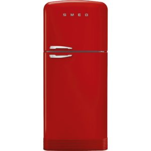 Smeg FAB50RRD5 80.4cm 50s Style Right Hand Hinge Fridge Freezer, Red