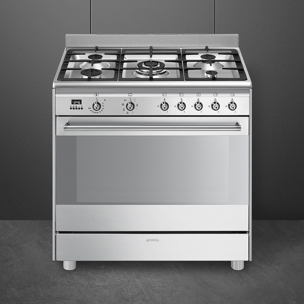 Smeg SUK91MFX9 90cm Concert Dual Fuel Range Cooker, Stainless Steel - Image 2