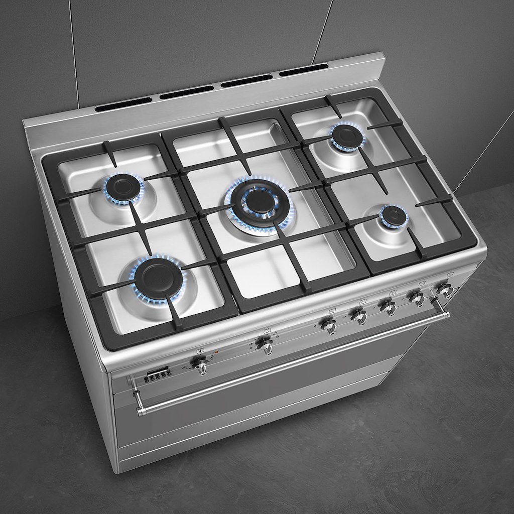 Smeg SUK91MFX9 90cm Concert Dual Fuel Range Cooker, Stainless Steel - Image 5