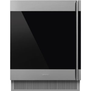 Smeg CVI338LX3 60cm Classic Undercounter Wine Cooler with Left Hand Hinge, Stainless Steel