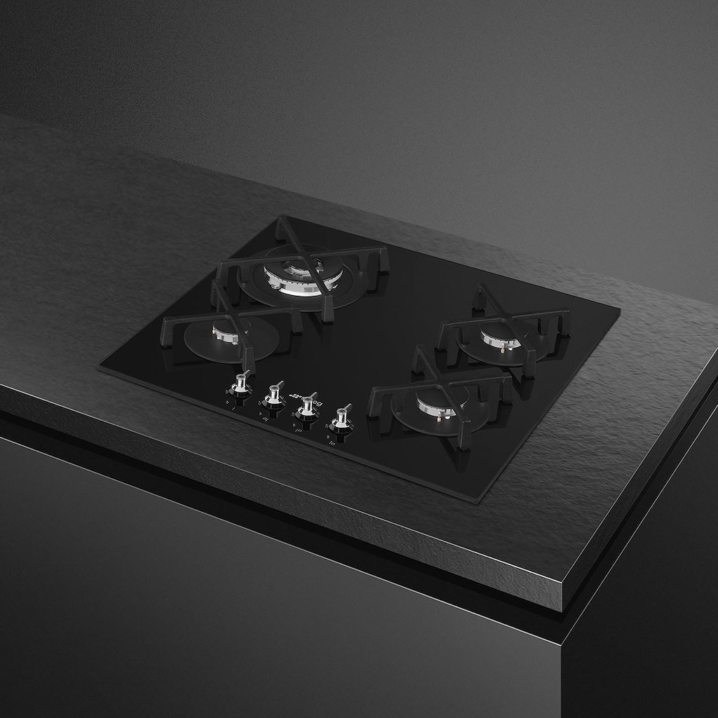 Smeg PV364N 65cm Classic Gas Hob in Black Gas on Glass on Steel - Image 2