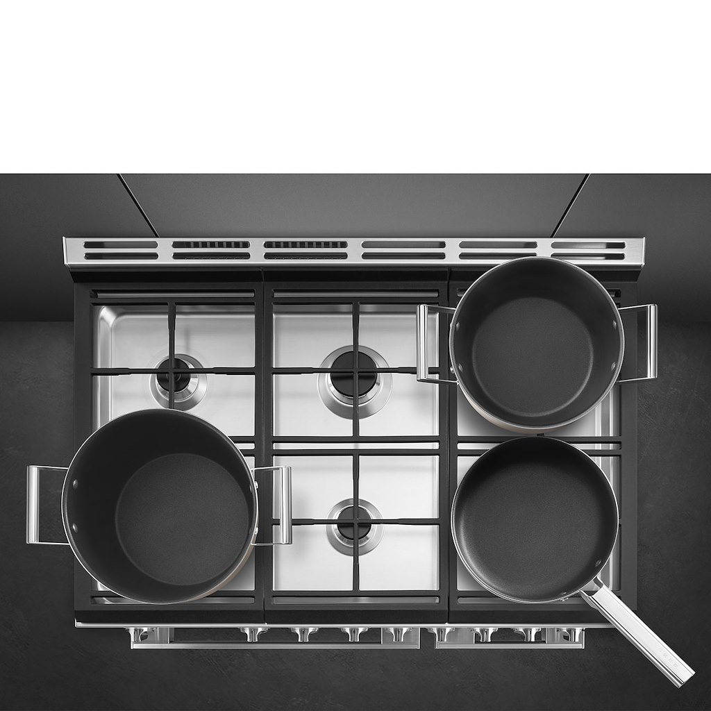 Smeg CPF92GMX 90cm Portofino Dual Fuel Range Cooker, Stainless Steel - Image 9