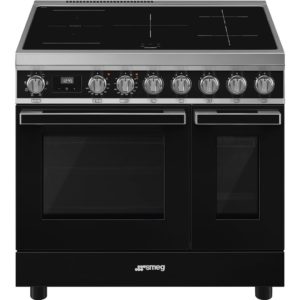 Smeg CPF92IMBL 90cm Portofino Electric Range Cooker, Black