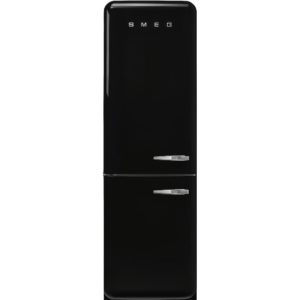 Smeg FAB32LBL5UK 60cm 50s Style Left Hand Hinge Fridge Freezer, Black