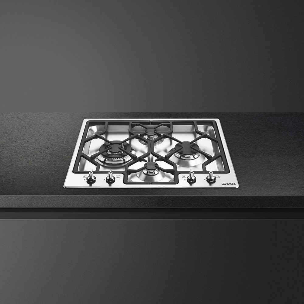 Smeg PGF64-4 62cm Classic Gas Hob, Stainless Steel - Image 3