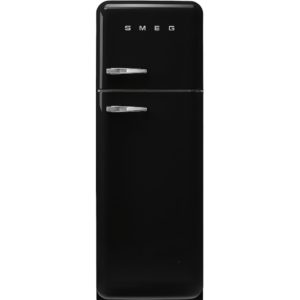 Smeg FAB30RBL5UK 60cm 50s Style Right Hand Hinge Freezer over Fridge, Black