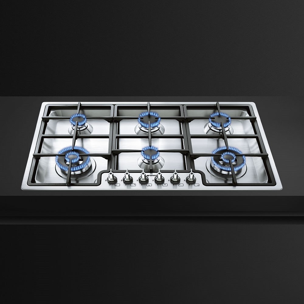 Smeg PGF96 87cm Classic Gas Hob, Stainless Steel - Image 2