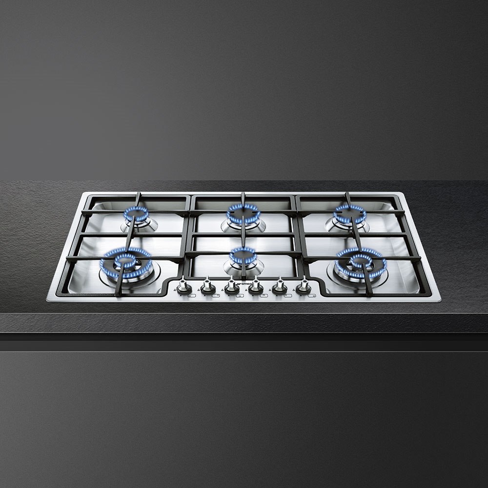 Smeg PGF96 87cm Classic Gas Hob, Stainless Steel - Image 5