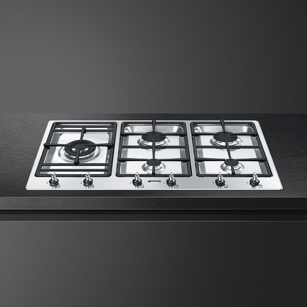 Smeg PS906-5 Gas Hob, Stainless Steel - Image 2