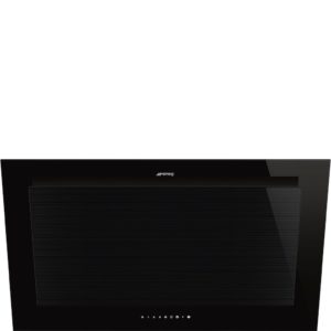 Smeg KV194B3 90cm Linea Angled Chimney Auto Vent 2.0 Hood , Black