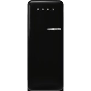 Smeg FAB28LBL5UK 60cm 50s Style Left Hand Hinge Fridge with Icebox, Black